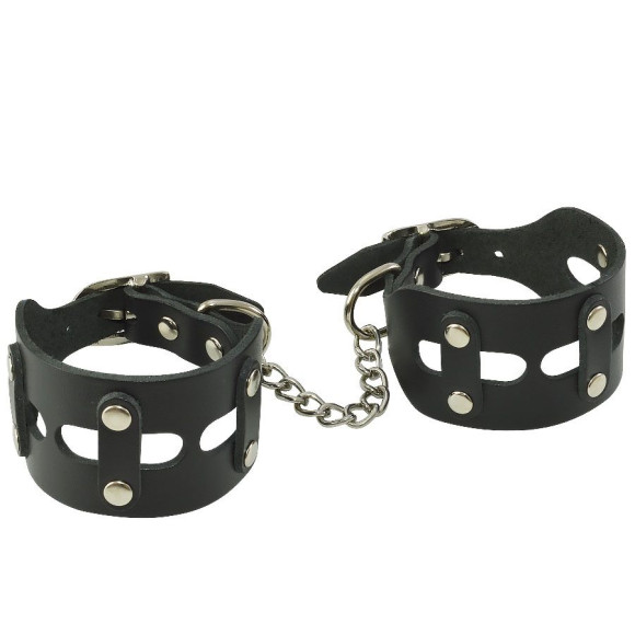 Черные кожаные наручники Цезарь Черные кожаные наручники Цезарь