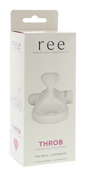 Белое виброкольцо Throb 