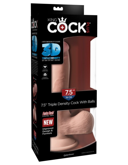 Телесный фаллоимитатор на присоске 7.5 Triple Density Cock - 22,9 см. Телесный фаллоимитатор на присоске 7.5 Triple Density Cock - 22,9 см.