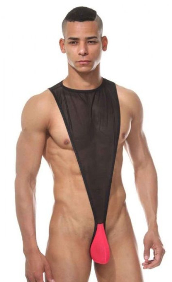 Мужское боди с контрастным гульфиком Мужское боди с контрастным гульфиком