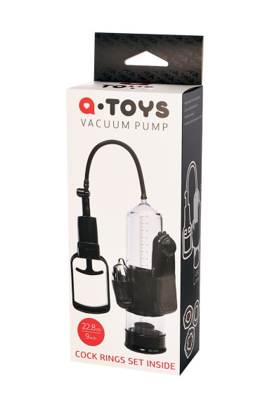 Вакуумная помпа A-toys с вибропулей и эрекционными кольцами Вакуумная помпа A-toys с вибропулей и эрекционными кольцами