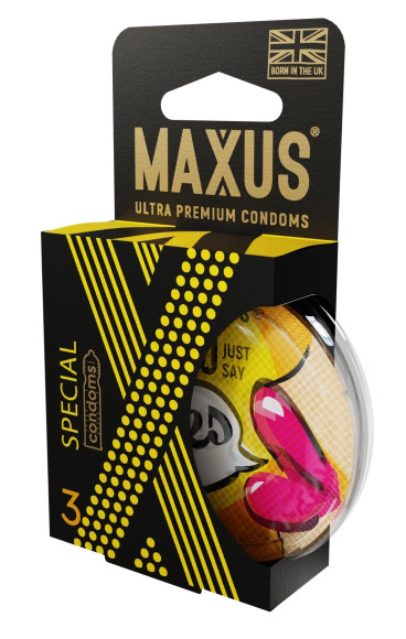 Презервативы с точками и рёбрами в пластиковом кейсе MAXUS AIR Special - 3 шт. Презервативы с точками и рёбрами в пластиковом кейсе MAXUS AIR Special - 3 шт.