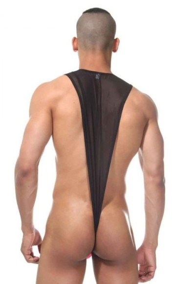 Мужское полупрозрачное боди с контрастной вставкой Мужское полупрозрачное боди с контрастной вставкой