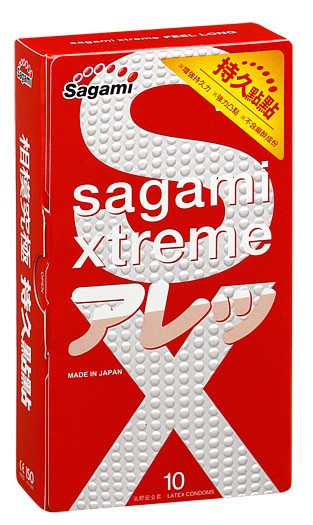 Утолщенные презервативы Sagami Xtreme Feel Long с точками - 10 шт. Утолщенные презервативы Sagami Xtreme Feel Long с точками - 10 шт.