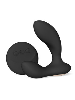 Черный вибромассажер простаты с пультом ДУ Hugo 2 Remote