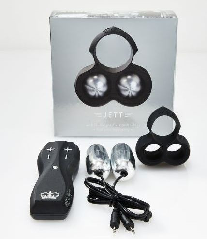 Черный инновационный мужской вибростимулятор JETT Черный инновационный мужской вибростимулятор JETT