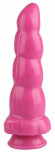 Розовая анальная втулка-елочка - 22 см.