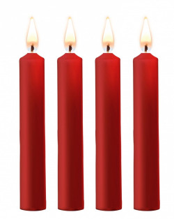 Набор из 4 красных восковых свечей Teasing Wax Candles Набор из 4 красных восковых свечей Teasing Wax Candles