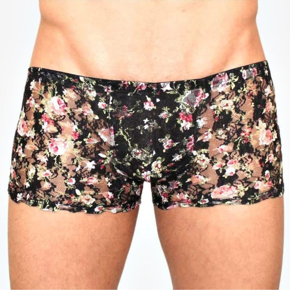 Мужские трусы-боксеры в сеточку с цветочным узором Мужские трусы-боксеры в сеточку с цветочным узором