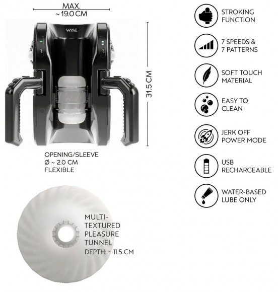 Мощный мастурбатор WYNE Masturbator 10