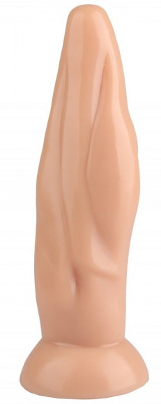 Телесная фигурная анальная втулка - 22,5 см.