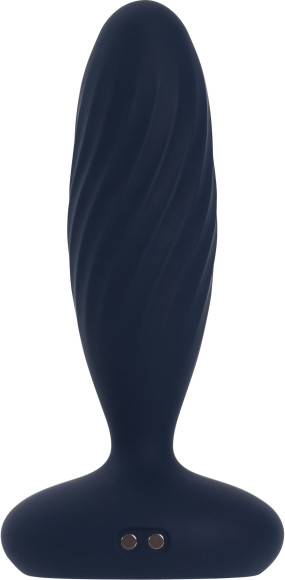 Темно-синяя анальная вибропробка Jordan с поступательными движениями - 12 см. Темно-синяя анальная вибропробка Jordan с поступательными движениями - 12 см.