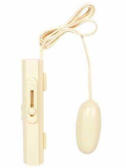 Белое виброяйцо с пультом управления на проводе Белое виброяйцо с пультом управления на проводе