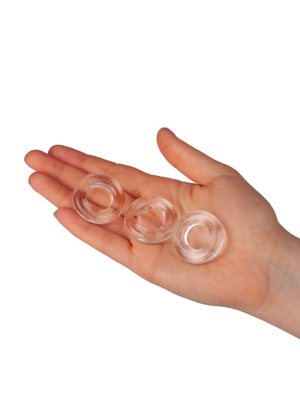 Набор из 3 гладких прозрачных эрекционных колец Набор из 3 гладких прозрачных эрекционных колец