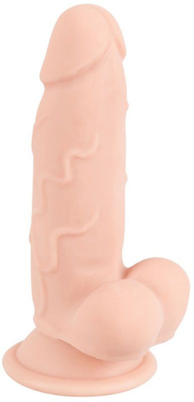 Телесный реалистичный фаллоимитатор на присоске - 17 см. Телесный реалистичный фаллоимитатор на присоске - 17 см.