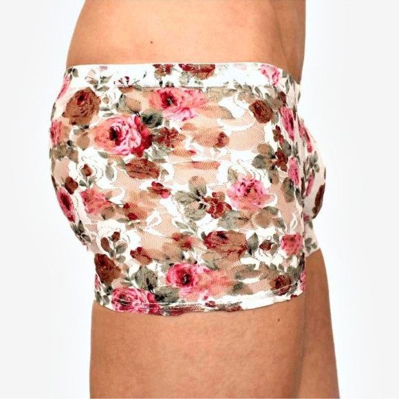 Мужские сетчатые трусы-боксеры с розами Мужские сетчатые трусы-боксеры с розами