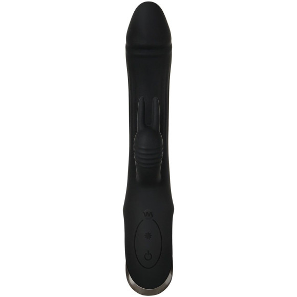 Черный вибромассажер с тройной стимуляцией Trifecta - 21,6 см. Черный вибромассажер с тройной стимуляцией Trifecta - 21,6 см.