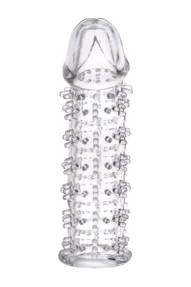 Гелевая прозрачная насадка с шипами - 12 см. Гелевая прозрачная насадка с шипами - 12 см.