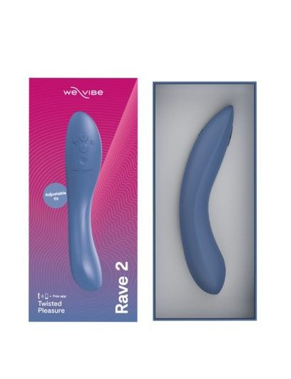 Голубой изогнутый вибромассажер We-Vibe Rave 2 - 21,7 см. Голубой изогнутый вибромассажер We-Vibe Rave 2 - 21,7 см.