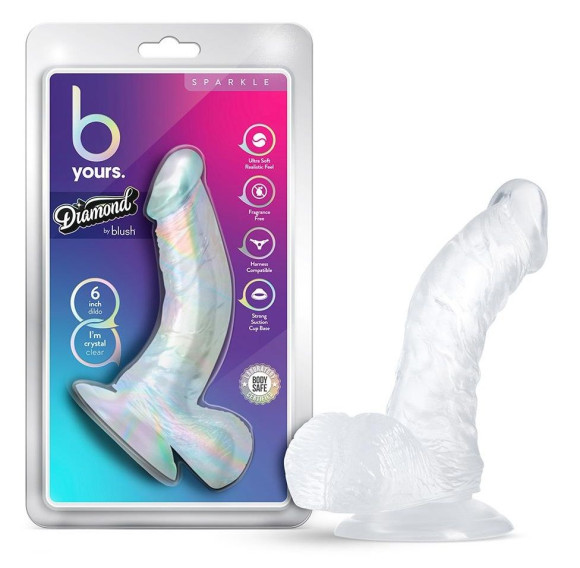 Прозрачный фаллоимитатор-реалистик Sparkle - 16,5 см. Прозрачный фаллоимитатор-реалистик Sparkle - 16,5 см.