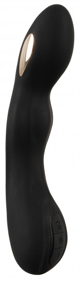 Черный вибратор-электростимулятор для точки G - 20,2 см.