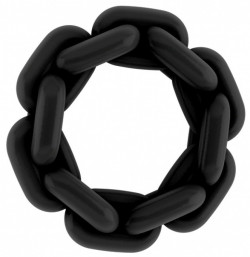 Чёрное эрекционное кольцо SONO №5 