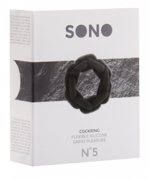 Чёрное эрекционное кольцо SONO №5 