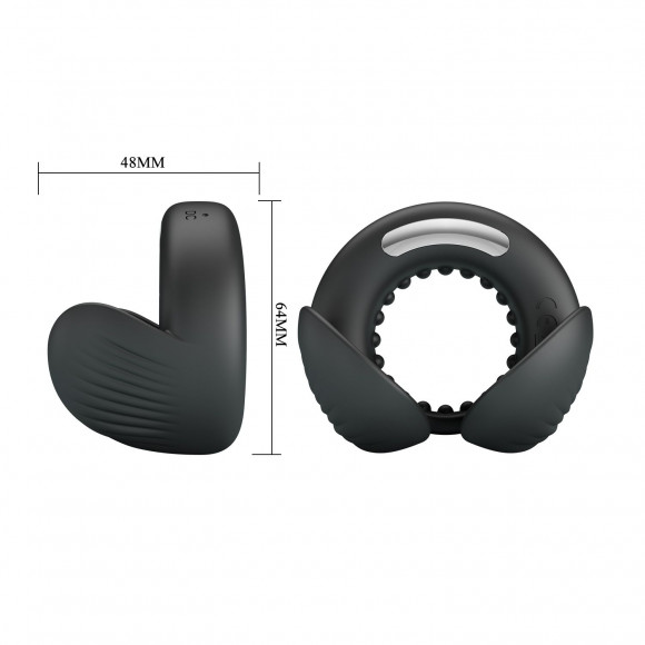 Черное эрекционное виброкольцо Quentin