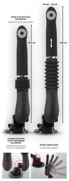 Черная секс-машина с пультом ДУ RC Fucking Machine 2.0 Черная секс-машина с пультом ДУ RC Fucking Machine 2.0