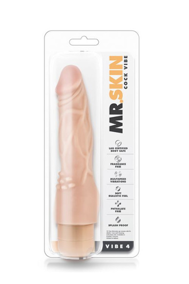 Телесный вибратор-реалистик с шипиками в основании Mr. Skin Cock Vibe 4 - 20,3 см. Телесный вибратор-реалистик с шипиками в основании Mr. Skin Cock Vibe 4 - 20,3 см.