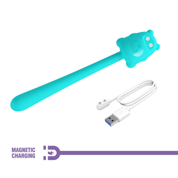 Аквамариновый универсальный гибкий вибратор - 13,3 см. Аквамариновый универсальный гибкий вибратор - 13,3 см.