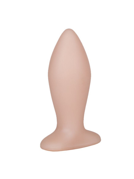 Телесная анальная пробка с широким основанием - 9 см. Телесная анальная пробка с широким основанием - 9 см.