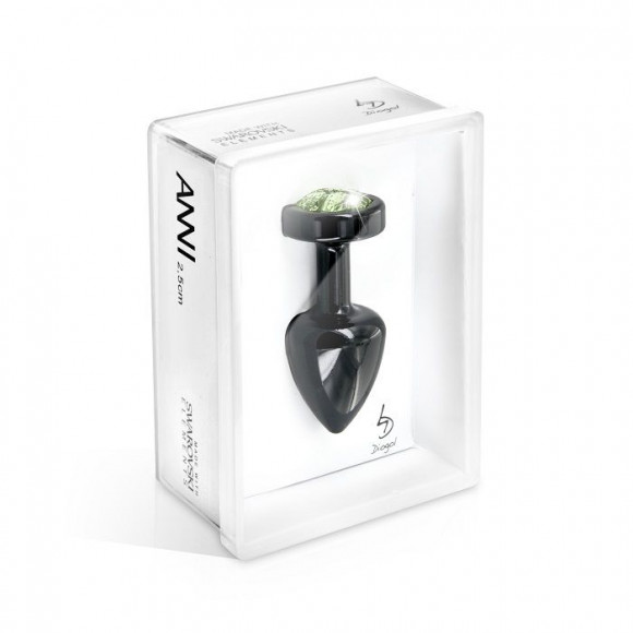 Анальный плаг ANNI R Clover Black Green T1 с кристаллом в виде цветка - 6 см.