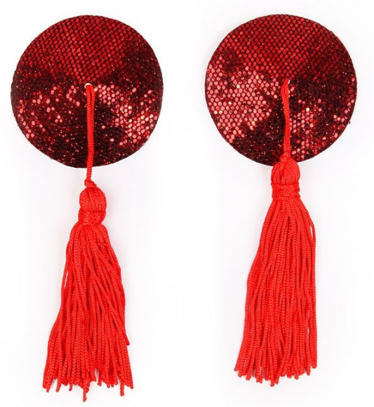 Красные круглые пэстисы с кисточками Красные круглые пэстисы с кисточками