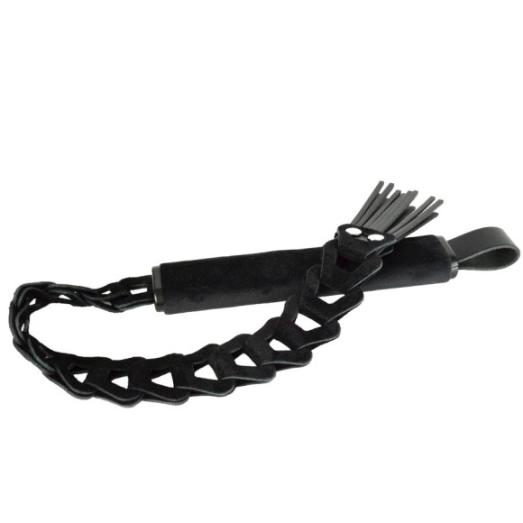 Черная велюровая плеть «Клеопатра» - 56 см. Черная велюровая плеть «Клеопатра» - 56 см.