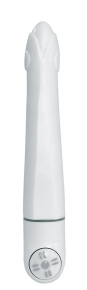 Белый вибратор Karma - 17,5 см.
