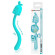 Аквамариновый гибкий вибратор - 14,2 см.