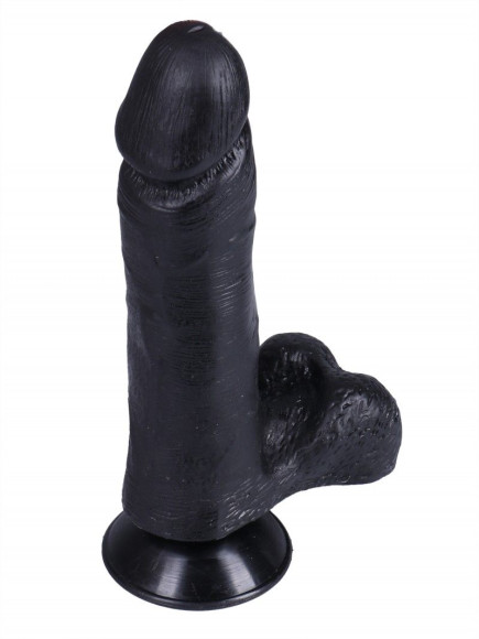 Черный фаллоимитатор-реалистик на присоске №1 - 19 см. Черный фаллоимитатор-реалистик на присоске №1 - 19 см.