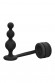 Черное эрекционное кольцо с анальной елочкой Cockring With Beaded Anal Plug