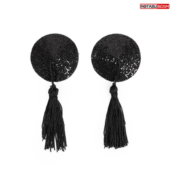 Черные круглые пэстисы с кисточками Черные круглые пэстисы с кисточками