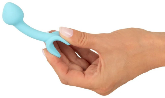 Голубая анальная втулка Mini Butt Plug - 7,1 см.