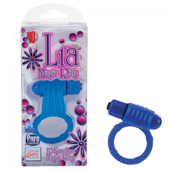 Голубое эрекционнное кольцо с двумя положениями вибростимулятора Голубое эрекционнное кольцо с двумя положениями вибростимулятора