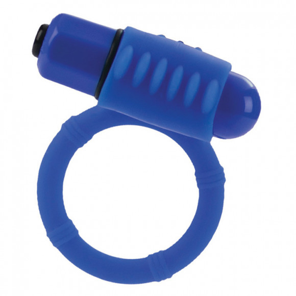 Голубое эрекционнное кольцо с двумя положениями вибростимулятора Голубое эрекционнное кольцо с двумя положениями вибростимулятора