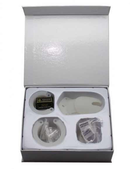 Белый силиконовый пояс верности с замочком