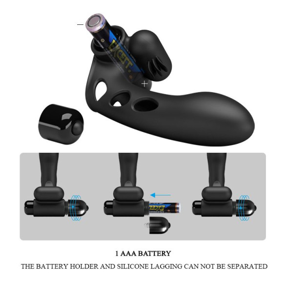 Черная вибронасадка на палец Orlando Черная вибронасадка на палец Orlando