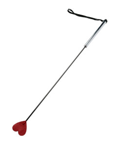 Стек «Сердце» с металлической ручкой и красным шлепком - 67 см. Стек «Сердце» с металлической ручкой и красным шлепком - 67 см.