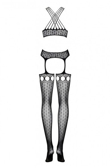 Роскошный комбинезон с имитацией шнуровки и чулок