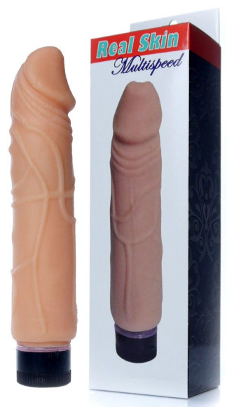 Телесный вибратор-реалистик Real Skin - 22 см.