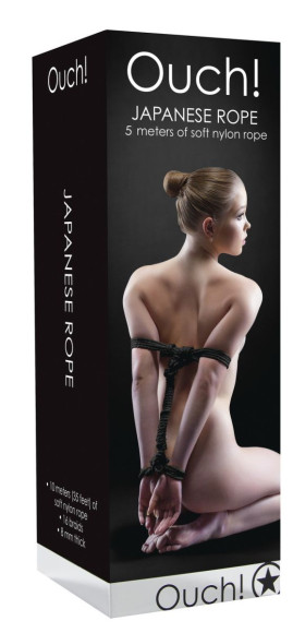 Черная веревка для бандажа Japanese - 5 м. Черная веревка для бандажа Japanese - 5 м.
