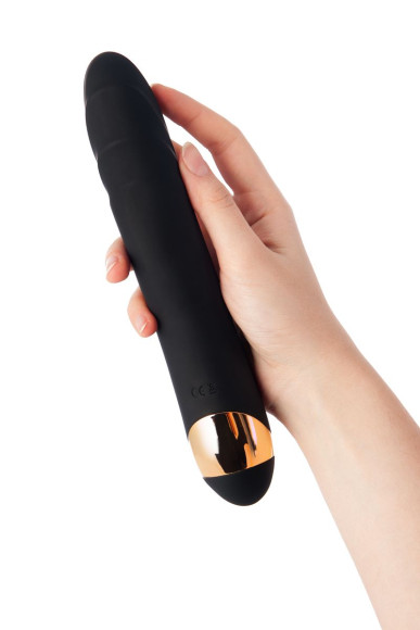 Чёрный вибратор WANAME Storm со стимулирующими рёбрами - 22,5 см. Чёрный вибратор WANAME Storm со стимулирующими рёбрами - 22,5 см.